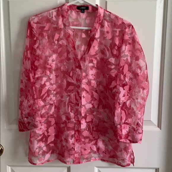 Elementz Sheer Button Down Top - EUC - Picture 1 of 7
